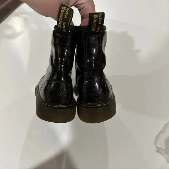 Doc‎ Marten 1460 Black Glitter Lace Up Boots Size 4