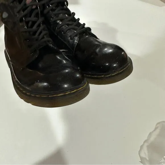 Doc‎ Marten 1460 Black Glitter Lace Up Boots Size 4