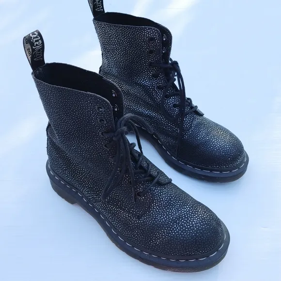 DOC MARTENS Pascal black sparkle lace-up boots