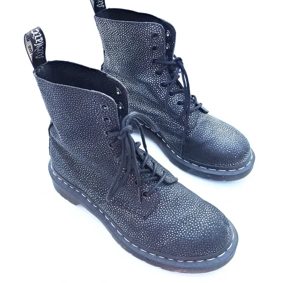 DOC MARTENS Pascal black sparkle lace-up boots
