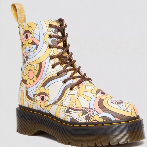 Doc Martens VEGAN RETRO CANVAS JADON lace up combat platform boots‎ size 11 men