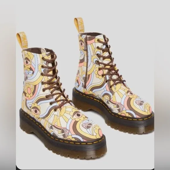 Doc Martens VEGAN RETRO CANVAS JADON lace up combat platform boots‎ size 11 men