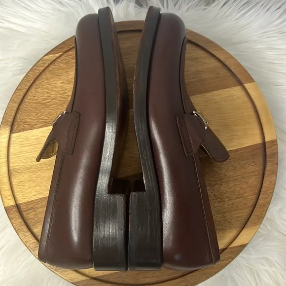DOLCE &amp; GABBANA l Mahogany Brown Work Casual Mens Loafers Preppy Size 6.5