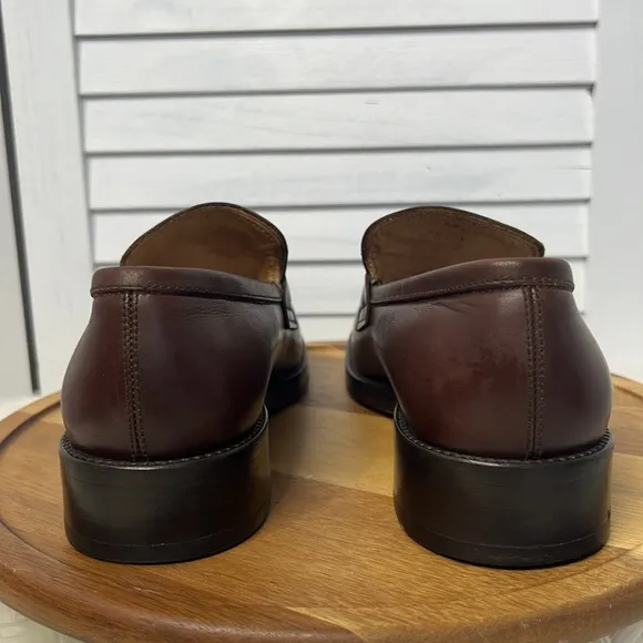 DOLCE &amp; GABBANA l Mahogany Brown Work Casual Mens Loafers Preppy Size 6.5