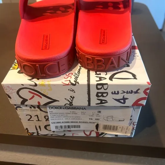 Dolce &amp; Gabbana Rosso Slides
