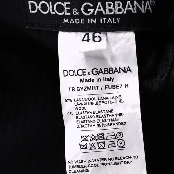 Dolce &amp; Gabbana Straight-Leg Trousers in Black Wool