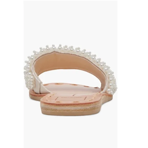 Dolce Vita Dalon Imitation Pearls Slide Sandals Vanilla Pearls Women's Size 7