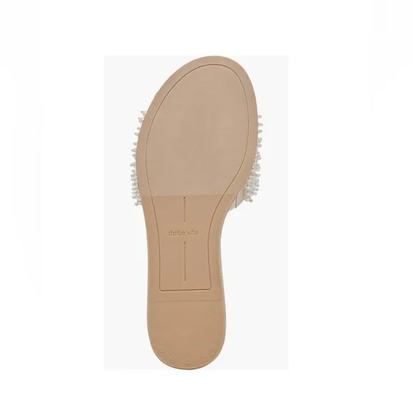 Dolce Vita Dalon Imitation Pearls Slide Sandals Vanilla Pearls Women's Size 7