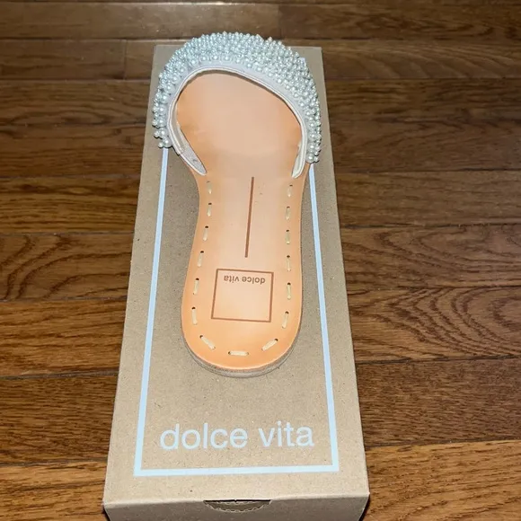 Dolce Vita Dalon Imitation Pearls Slide Sandals Vanilla Pearls Women's Size 7