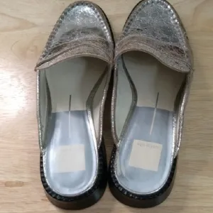 Dolce Vita Silver Flats with Suede Texture