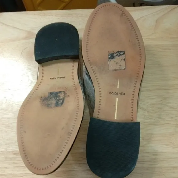 Dolce Vita Silver Flats with Suede Texture