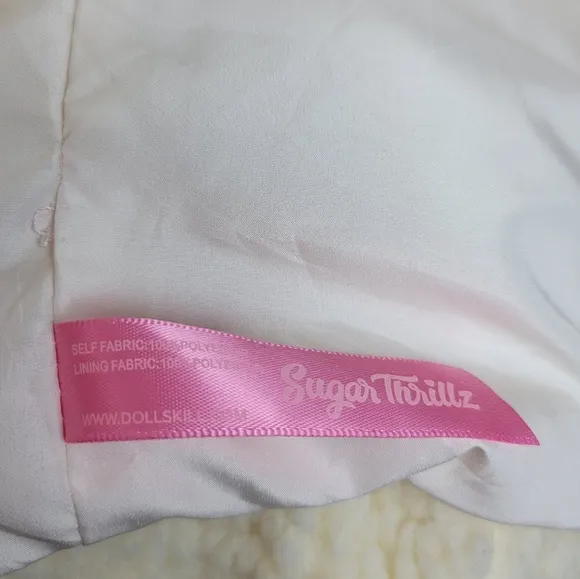 Dolls Kill Sugar Thrillz Pinky Promise Oversized Bow Sherpa Hoodie XXS Kawaii
