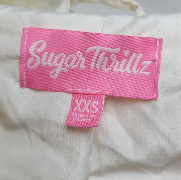 Dolls Kill Sugar Thrillz Pinky Promise Oversized Bow Sherpa Hoodie XXS Kawaii