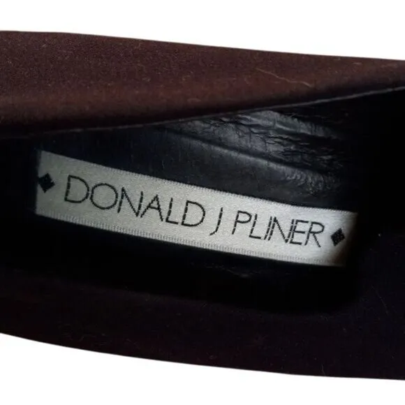 Donald J Pliner 8.5 M Womens Black Suede Slip-On Loafers Leather