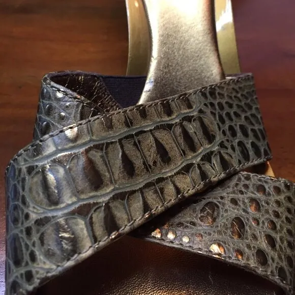 Donald J. Pliner Gold Couture Slide Mule Metallic Gold Sandals NWT