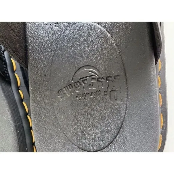 Dr DOC Martens Men's Size 13 Chilton Leather Slide Sandals Black Hydro NEW