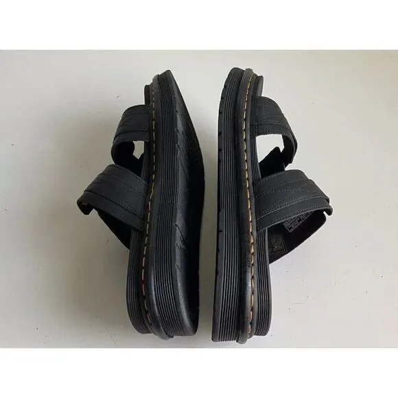 Dr DOC Martens Men's Size 13 Chilton Leather Slide Sandals Black Hydro NEW