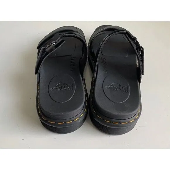 Dr DOC Martens Men's Size 13 Chilton Leather Slide Sandals Black Hydro NEW