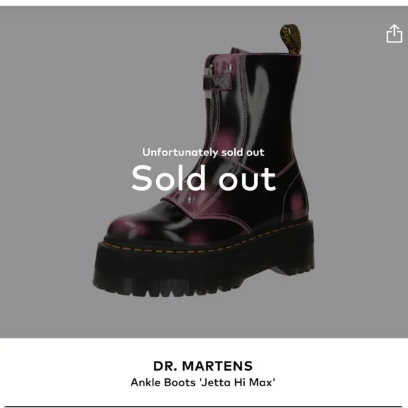 Dr. Marten Jetta Hi Max Distressed Pink Leather Platform Boot Sz 10 Like New!