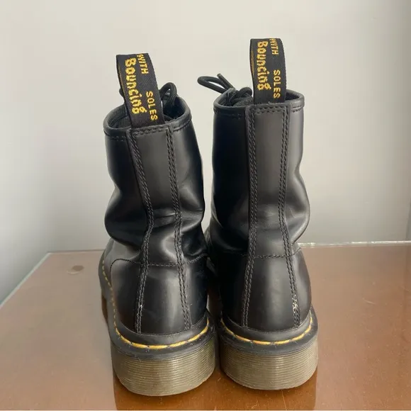 Dr. Martens 1460 Black Leather Lace Up Boots Combat Grunge Goth Vintage Style