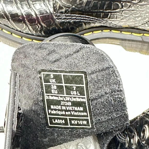 Dr. Martens 1460 Gunmetal Wild Croc Emboss Lady’s Boots..
