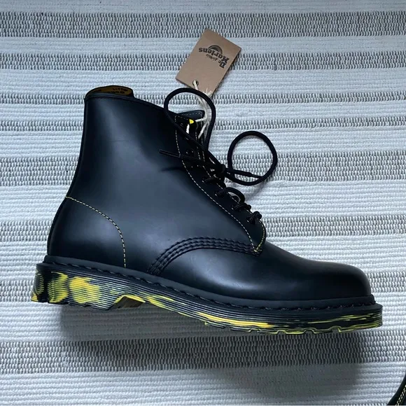 Dr Martens 1460 Marbled Sole Smooth Leather Lace Up Boots