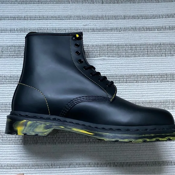 Dr Martens 1460 Marbled Sole Smooth Leather Lace Up Boots