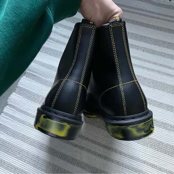 Dr Martens 1460 Marbled Sole Smooth Leather Lace Up Boots