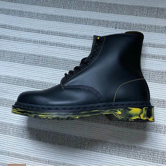 Dr Martens 1460 Marbled Sole Smooth Leather Lace Up Boots