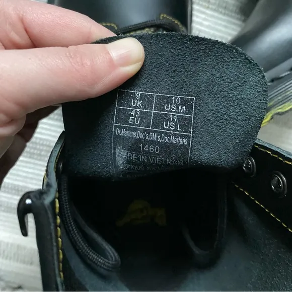 Dr Martens 1460 Marbled Sole Smooth Leather Lace Up Boots