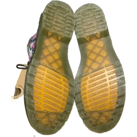 Dr. MARTENS 1460 PASCAL FLORAL MASH UP LEATHER LACE UP BOOTS sz 8