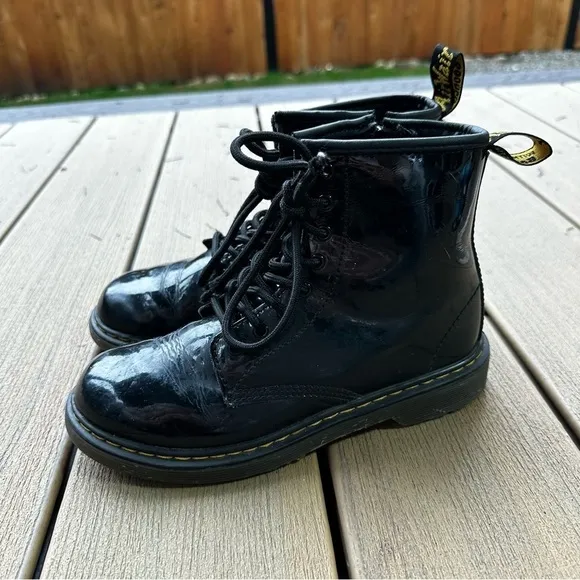 Dr. Martens 1460 Patent Leather Combat Boots Size 5 Women’s Lace Up Style