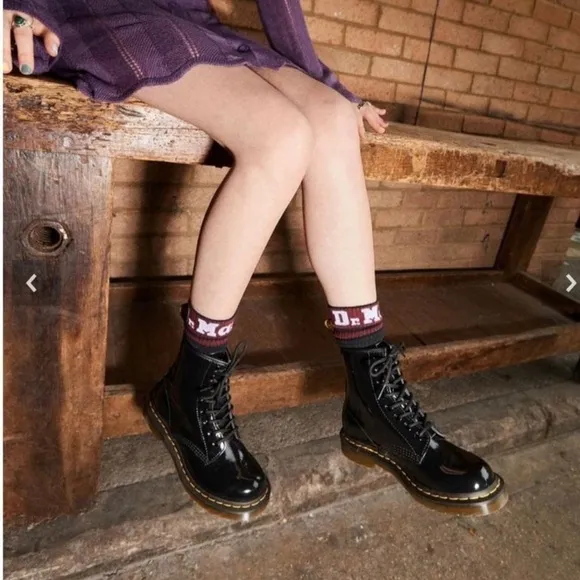 Dr. Martens 1460 Patent Leather Combat Boots Size 5 Women’s Lace Up Style