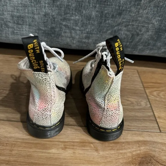 Dr. Martens 1460 Rainbow Glitter Lace Up Boots Size: 9