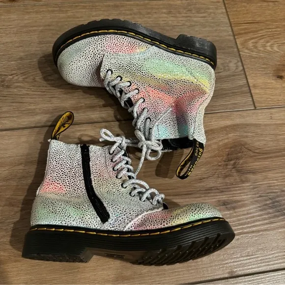 Dr. Martens 1460 Rainbow Glitter Lace Up Boots Size: 9