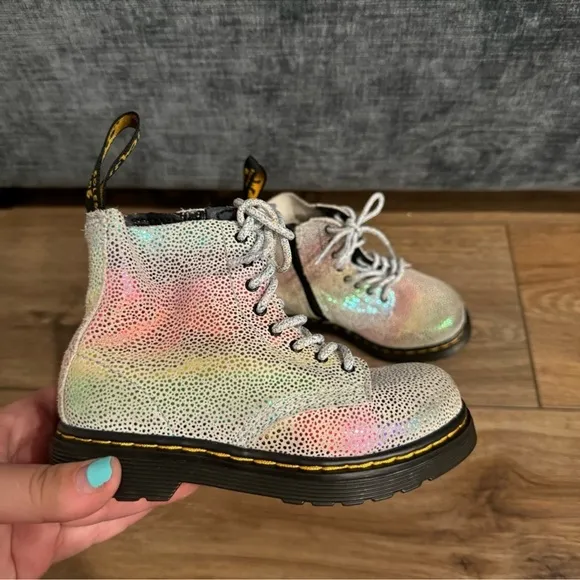 Dr. Martens 1460 Rainbow Glitter Lace Up Boots Size: 9
