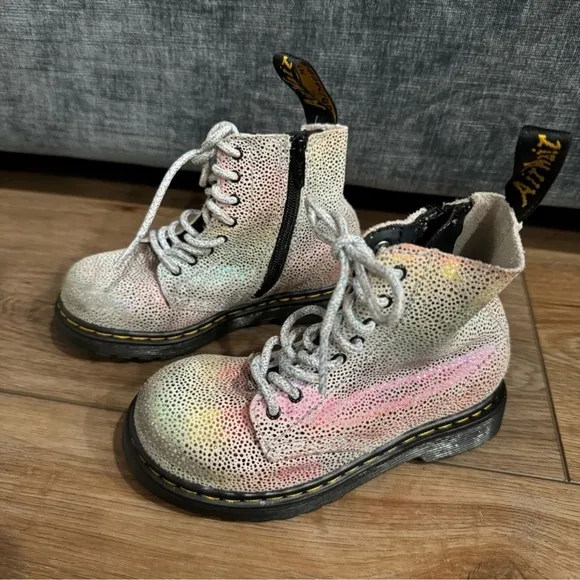 Dr. Martens 1460 Rainbow Glitter Lace Up Boots Size: 9