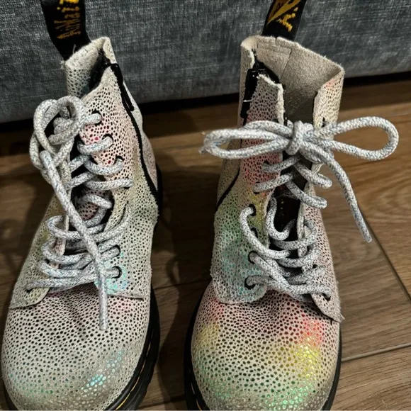 Dr. Martens 1460 Rainbow Glitter Lace Up Boots Size: 9
