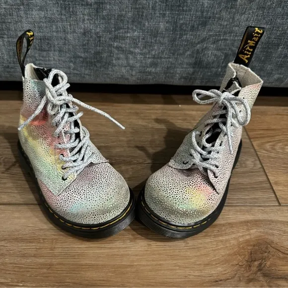 Dr. Martens 1460 Rainbow Glitter Lace Up Boots Size: 9