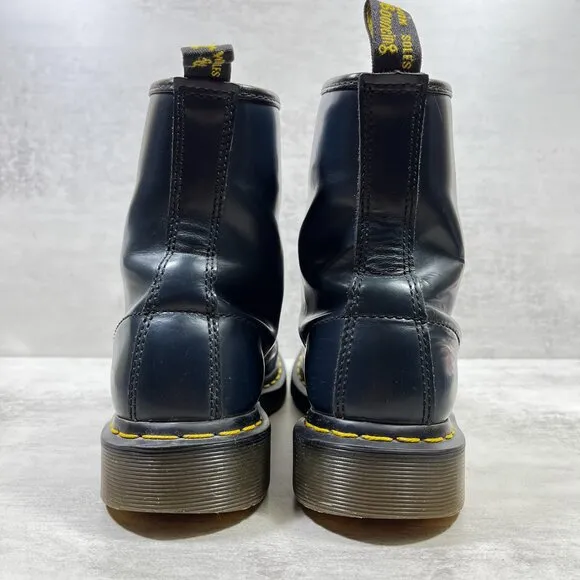 Dr Martens 1460 Smooth Leather 8-Eye Lace Up Boots - Women's Size 7 - Blue
