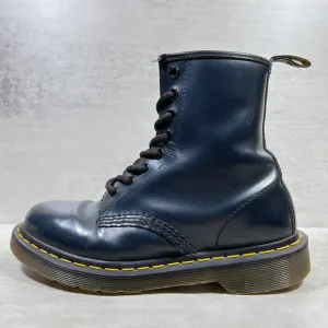 Dr Martens 1460 Smooth Leather 8-Eye Lace Up Boots - Women's Size 7 - Blue