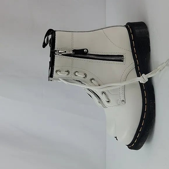 Dr. Martens 1460 Twin Zip Lace Up White Leather Women's Ankle Boots
