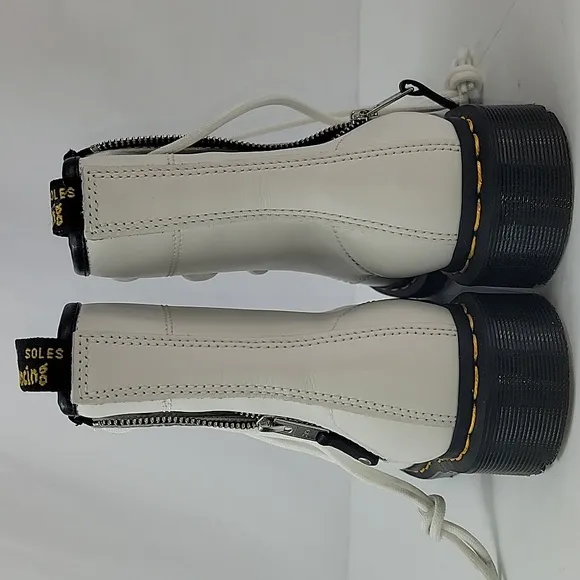 Dr. Martens 1460 Twin Zip Lace Up White Leather Women's Ankle Boots