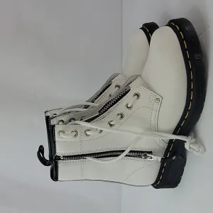 Dr. Martens 1460 Twin Zip Lace Up White Leather Women's Ankle Boots