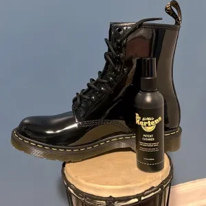 Dr. Martens 1460 Women's Patent Leather Lace Up Boots &amp; patent cleaner