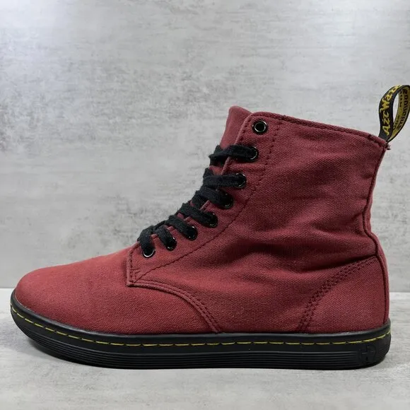 Dr Martens Alfie Canvas Lace Up  Boots - Men's Size 9 / Women's 10 - Red