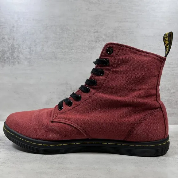 Dr Martens Alfie Canvas Lace Up  Boots - Men's Size 9 / Women's 10 - Red