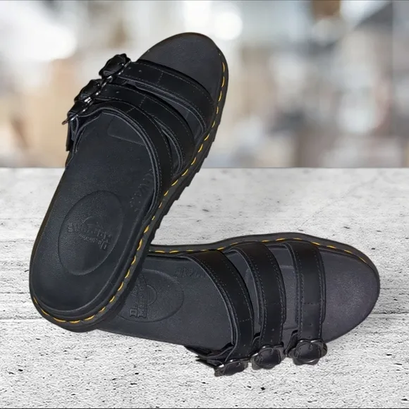 Dr. Martens Black Blaire Slide flwr Sandals size 9L