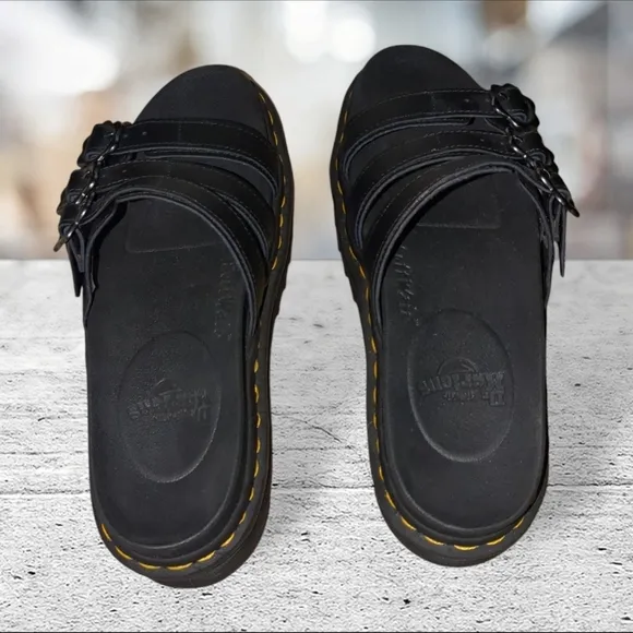 Dr. Martens Black Blaire Slide flwr Sandals size 9L