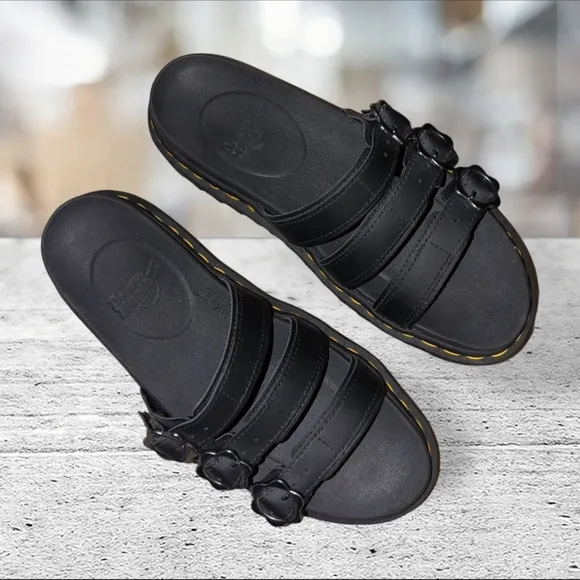 Dr. Martens Black Blaire Slide flwr Sandals size 9L